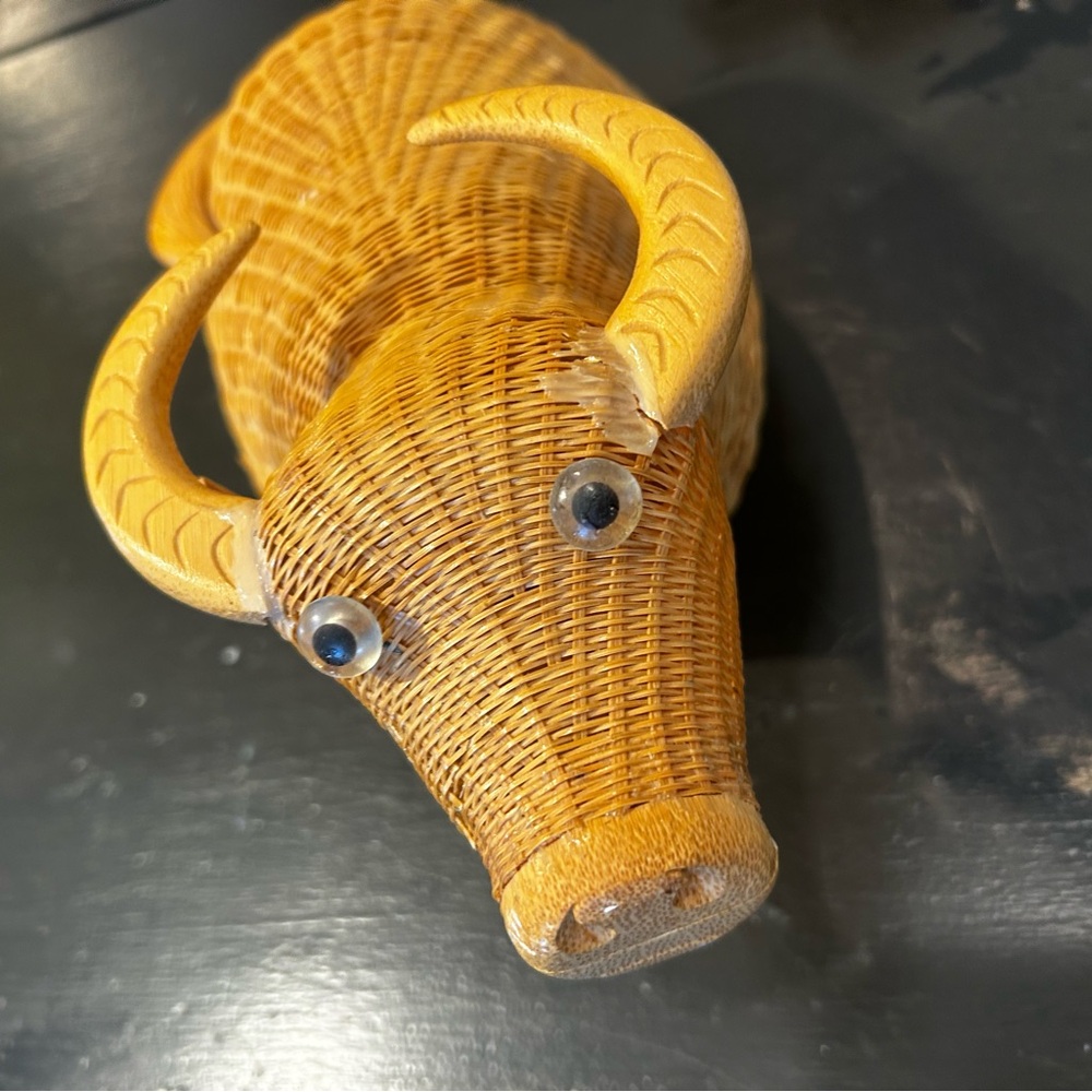 Woven Bull Figurine